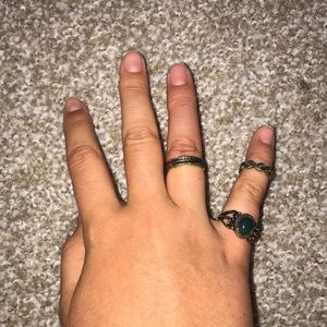 Hold and Silver Arranged Rings